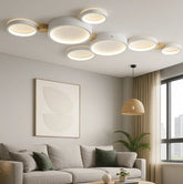 Nordic Multi-Ring LED Ceiling Light Fixture for Living Room